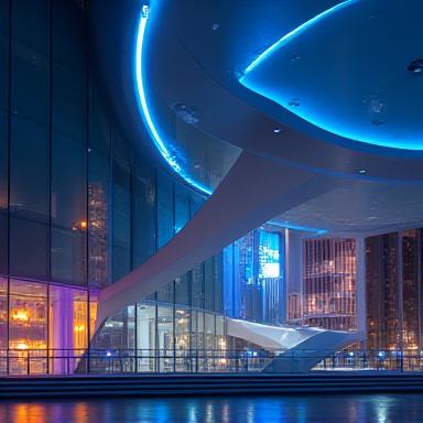 فنون معمارية حديثة مع تصميم إضاءة مبتكر