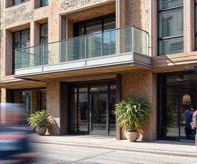 واجهة مبنى تجاري مجدد في كرباباد بتصميم معاصر